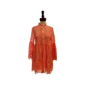 Pink dress with slip and eyelit cover